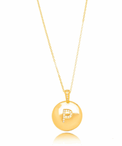 Colar Inicial Medalha Letra “ P “