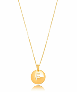 Colar Inicial Medalha Letra “ F “