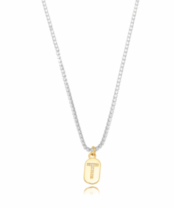 Choker Cravejada Letra T