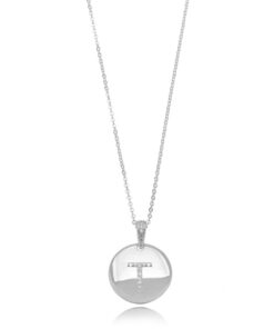 Colar Inicial Medalha Letra T