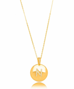 Colar Inicial Medalha Letra N