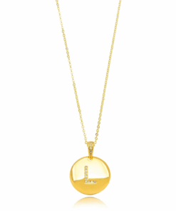 Colar Inicial Medalha Letra L