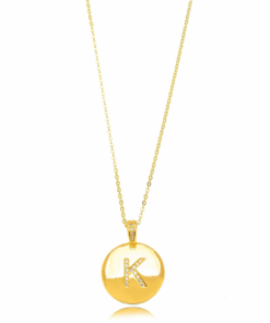 Colar Inicial Medalha Letra K