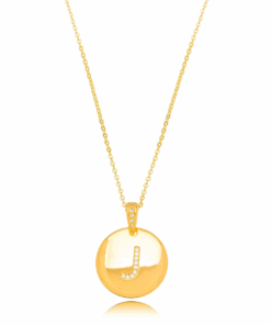 Colar Inicial Medalha Letra J
