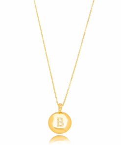 Colar Inicial Medalha Letra B