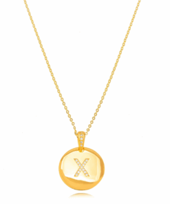 Colar Inicial Medalha Letra X